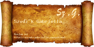 Szvák Gabriella névjegykártya